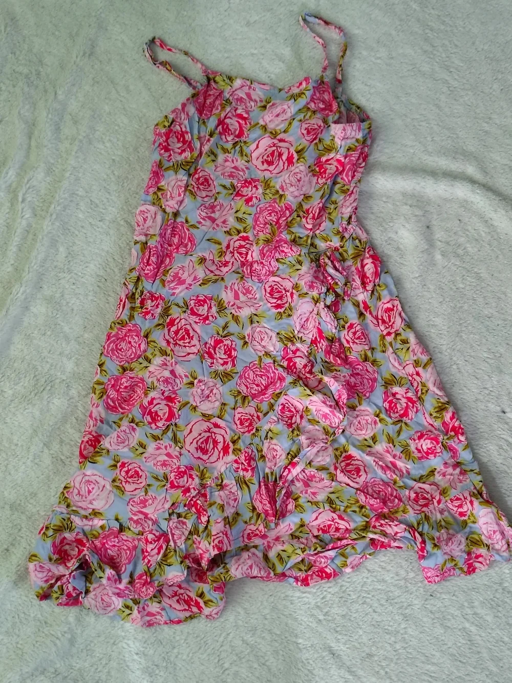 art class Pink Rose-Print Spaghetti Strap Dress